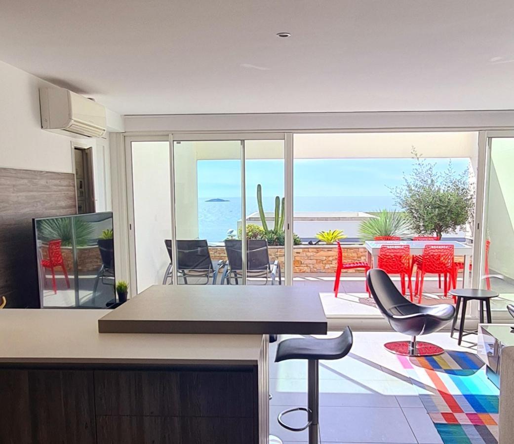Magnifique Appartement Vue Mer - Grande Terrasse Et Piscine バンドール エクステリア 写真