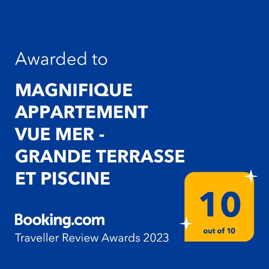 Magnifique Appartement Vue Mer - Grande Terrasse Et Piscine バンドール エクステリア 写真