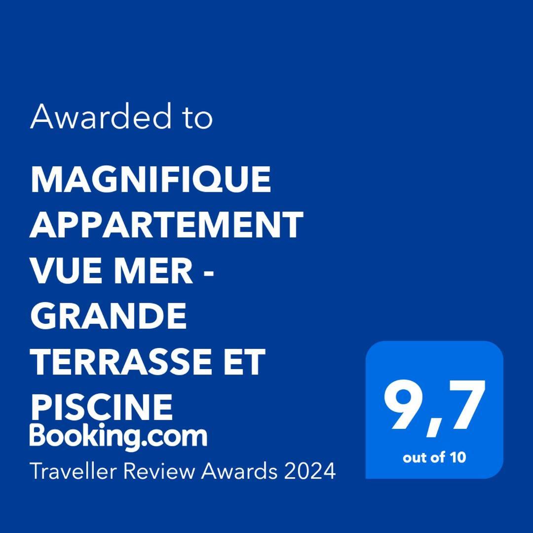 Magnifique Appartement Vue Mer - Grande Terrasse Et Piscine バンドール エクステリア 写真